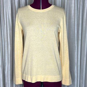 J.Crew Teddie style, lightweight yellow longsleeve sweater 100% cotton, medium